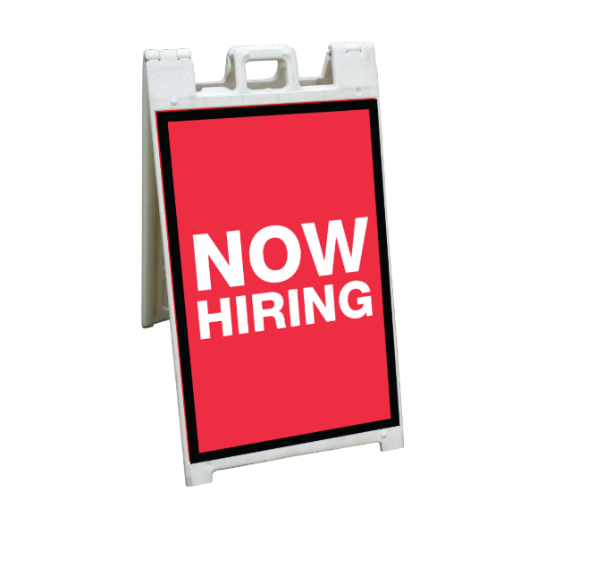 24" x 36" FullSpeed Red Now Hiring Coroplast A-frame Insert Only