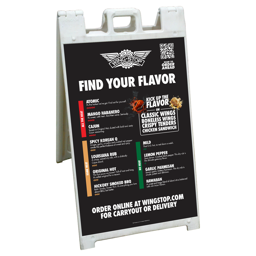 24"x36" Wingstop Find Your Flavor Coroplast A-frame Insert Only