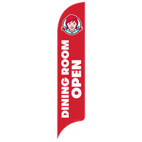 [ZWCWLBOWFGDINO] 15' Wendy's Dining Room Open AdverSail Flag