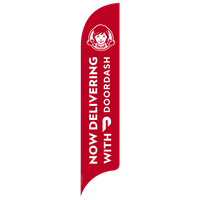 15' Wendy's Red Now Delivering with Door Dash AdverSail Flag