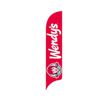 [ZWCWLBOWFGCAM] 15' Wendy's Single Logo Red AdverSail Flag