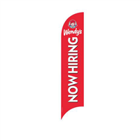 [ZWCWLBOWFGHIRE] 15' Wendy's Now Hiring (red) AdverSail Flag