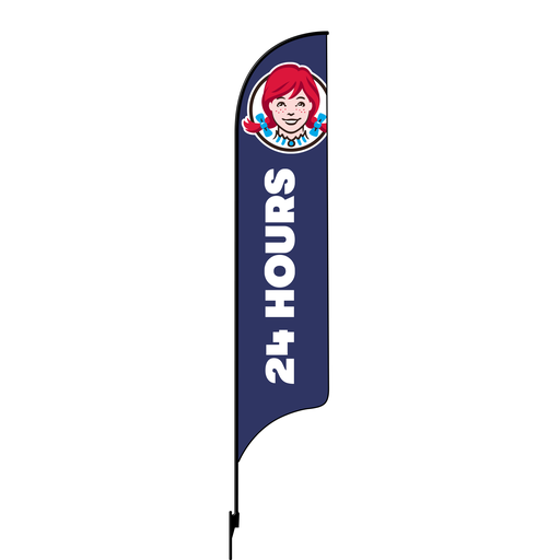 [WLBOWFG24HR] 15' Wendy's Blue 24 Hours Late Night AdverSail Flag (2024 art)