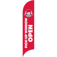 [ZWCWLBOWFGPUW] 15' Wendy's Pick Up Window Open AdverSail Flag