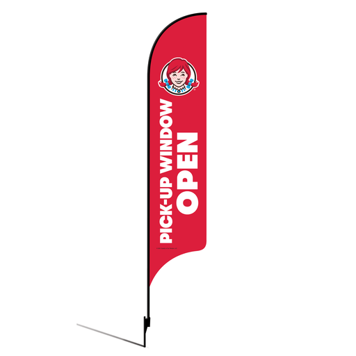 [None] 15' Wendy's Red Pick Up Window Open AdverSail Flag Kit