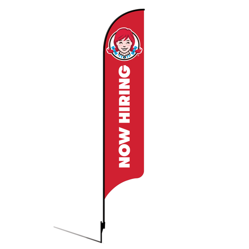 [None] 15' Wendy's Red Now Hiring AdverSail Flag Kit