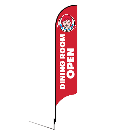 [None] 15' Wendy's Red Dining Room Open AdverSail Flag Kit