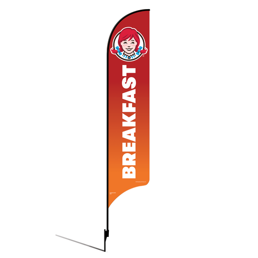 [None] 15' Wendy's Red & Orange Ombre Breakfast AdverSail Flag (2025 art) Kit